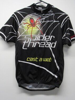 Spider Thread Cast a Web Made In Italy Full Zip Cycling Jersey Men's sz Large